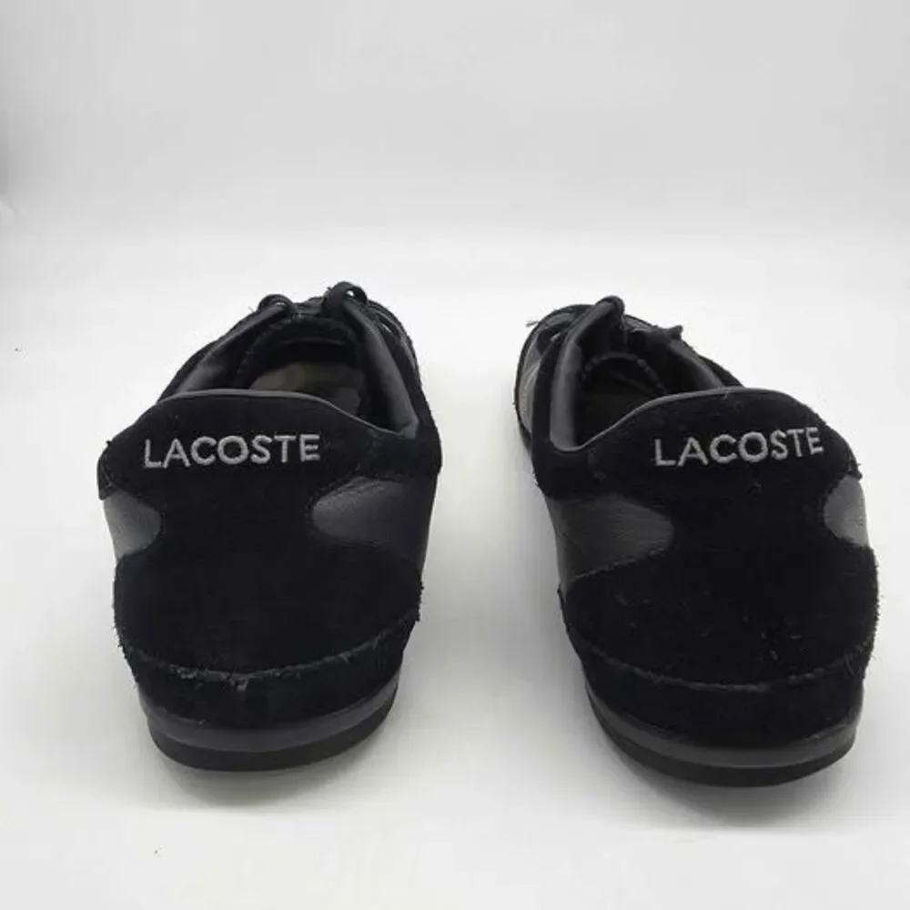 Lacoste Misano 22 Mens 11.5 Black Leather Suede Driving Sneakers Shoes